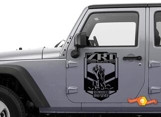 2 Jeep Rubicon Zombie Response Team ZRT deur Wrangler Sticker Stic