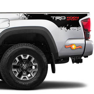 2 Toyota Tacoma 2016-2022 + TRD 4X4 Sport Vernietigd Bed Kant Bed Strepen Vinyl Stickers Sticker voor Toyota Tacoma

