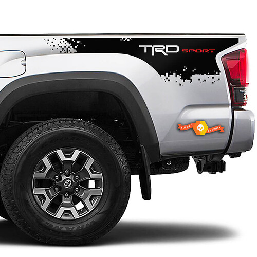 2 Toyota Tacoma 2016-2022+ 2023+ TRD Sport Vernietigd Bed Kant Bed Strepen Vinyl Stickers Sticker voor Toyota Tacoma
