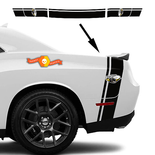 Rumble Bee stijl achterste strip decal kit voor Dodge Challenger / Charger