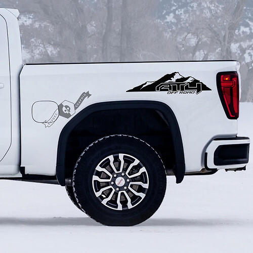 2 GMC GM Sierra 1500 AT4  Bergen off-road 4x4 Stickers Decals
