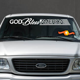 God Bless America Nissan Ford Chevrolet Jeep Car Windshield Decal Sticker Graphics past op alle modellen
