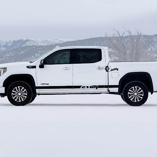AT4 zijschermstrepen vinyl decals kit voor GMC Sierra 1500