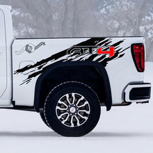 2 Nieuwe GMC GM Sierra 1500 AT4 Bed Splash Off-Road Side Destroyed Decals Stickers
 2