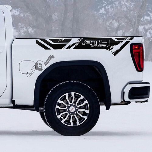 AT4 Off Road Verweerde Zijpanelen Vinyl Decals Kit voor GMC Sierra 1500