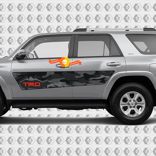 TRD Camouflage Stijl Zijdeur Vinyl Stickers voor Toyota 4Runner