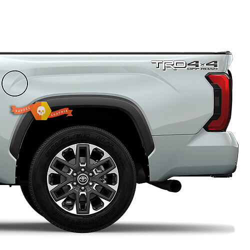 Paar Toyota Tundra 2023 TRD Truck 4x4 Off Road Toyota Racing Decal Vinyl Sticker Wit en Grijs
