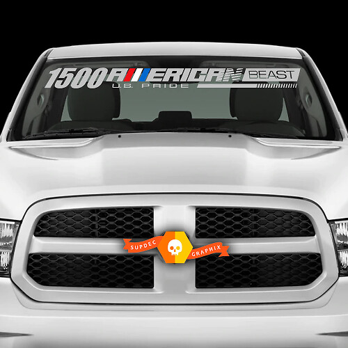 American Beast voorruit vinylsticker voor Dodge Ram 1500