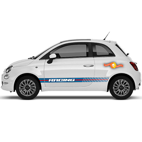 Paar Fiat 500 Abarth Sport Martini Racing Deurzijde Decal Sticker Strepen Wielen
