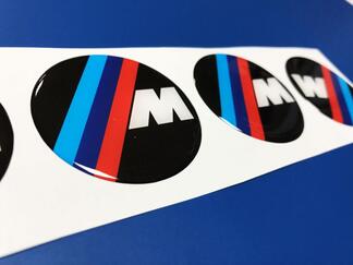 4-delige BMW M Power Performance 3D-koepelvormige sticker embleem naafdoppen
