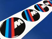4pc BMW M Power Performance 3D koepelvormige sticker sticker embleemwielcentrum doppen 2