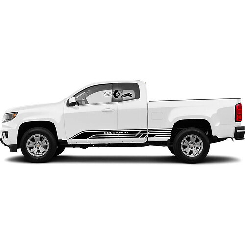 2x moderne deuren zijbed streeplijnen vinylsticker sticker grafisch 2022+ chevy colorado verlengd