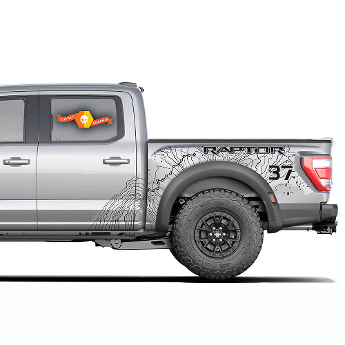Pair truck Musclecar power truck 2023  Svt Topografische kaart Splash Decal Graphics Decals Stickers
