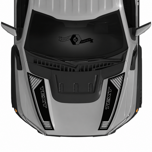 Aangepast Tekst Motorkap Strepen Grafiek Kit Vinyl Decals Stickers voor Musclecar vrachtwagen power truck SVT 2022-2023