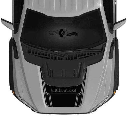 AANGEPASTE Outline Scoop Motorkap Strip Vinyl Decal Kit voor Musclecar F-150 2022+