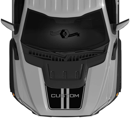 CUSTOM Dubbele Motorkap Strepen Vinyl Decal voor Musclecar F-150 2022+