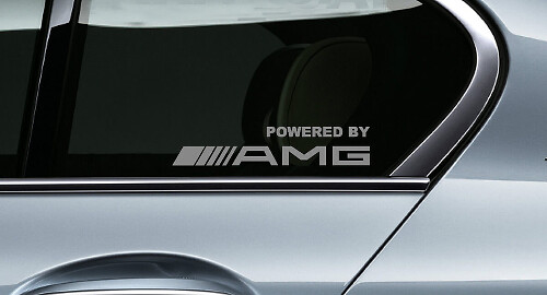 Powered By AMG Style Raam Vinyl Decal Set voor Mercedes-Benz