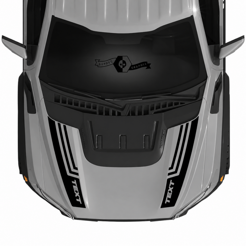 Aangepaste Tekst Dubbele Motorkap Strepen Grafiek Kit Vinyl Stickers voor Musclecar truck power truck SVT 2022-2023