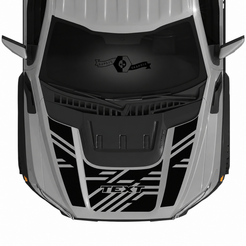 Aangepaste Tekst Motorkapventilator Logo Lijnen Grafiek Kit Vinyl Decals Stickers voor Musclecar vrachtwagen power truck SVT 2022-2023