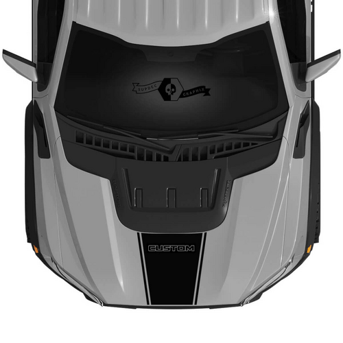 CUSTOM Omlijnde Midden Motorkap Streep Vinyl Sticker voor Musclecar F-150 2022+