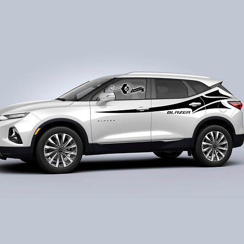 Paar Chevrolet Blazer 2023 grafische stickers deuren zijkant streep wrap vinyl sticker sticker
