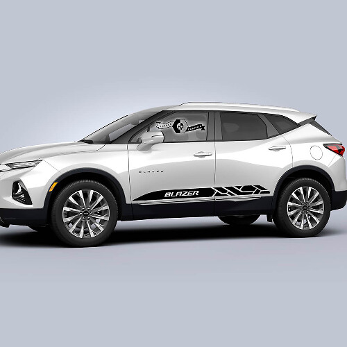 Paar Chevrolet Blazer 2023 Zij Rocker Panel Deur Streep Logo Vinyl Decal Sticker
