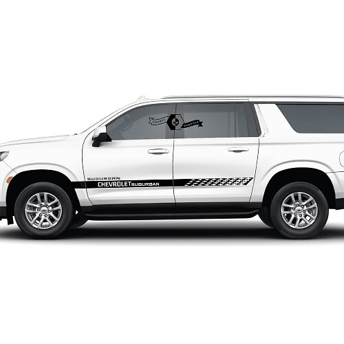 Paar Chevrolet Suburban Zijrockerpaneel Deurstreep Vinyl Sticker
