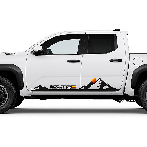 TRD Heritage Sunset Retro Mountains Side Rocker Panel Decals Stickers voor Toyota Tacoma

