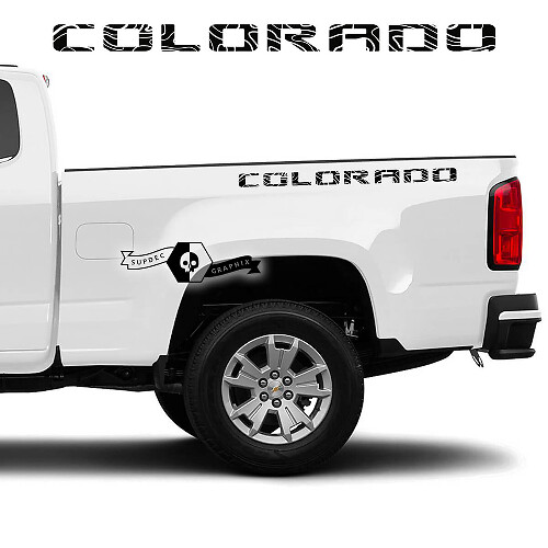Paar Chevrolet Colorado Zijbed Logo Contourlijn Vinyl Decal Sticker
