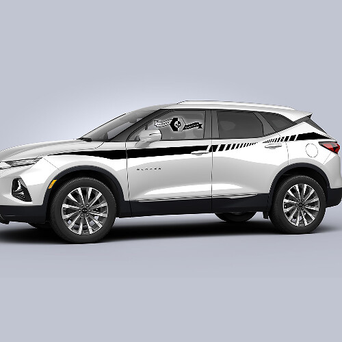 Paar Chevrolet Blazer 2023 Zijdeur Omhoog Streep Spatbord Vinyl Decal Sticker
