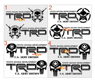 Paar Punisher Military Edition Toyota Racing Development bedzijde Truck-stickers stickers Tacoma Tundra FJ Cruiser
