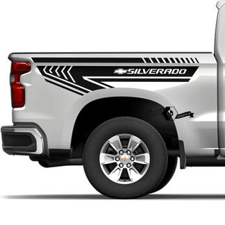 Paar Chevrolet Silverado 2022+ 2023 zijbedlogo streep vinyl sticker
