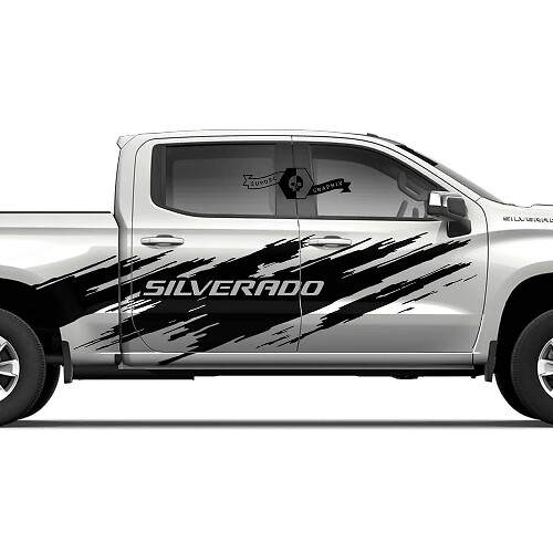 Modderspat Grafische Zijdeuren Vinyl Decal Sticker Voor Chevrolet Silverado