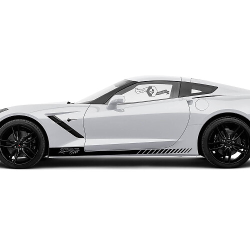 Racingvlag Strepen Rocker Panel Vinyl Stickers voor Chevrolet Corvette
