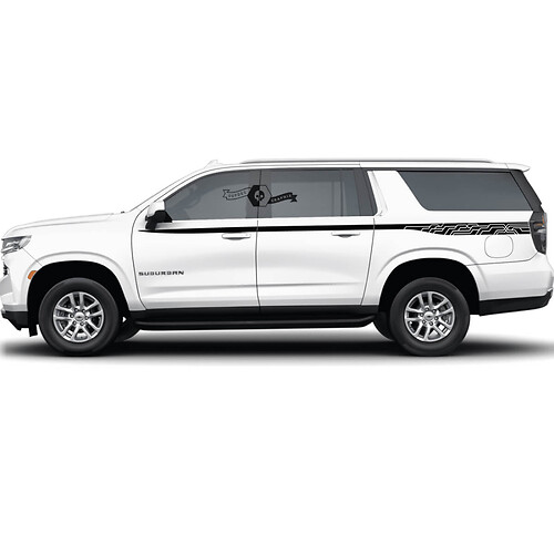 Combineer Chevrolet Suburban Side Stripes Topografische kaartlijnen Deuren Bed Vinyl Decal Sticker