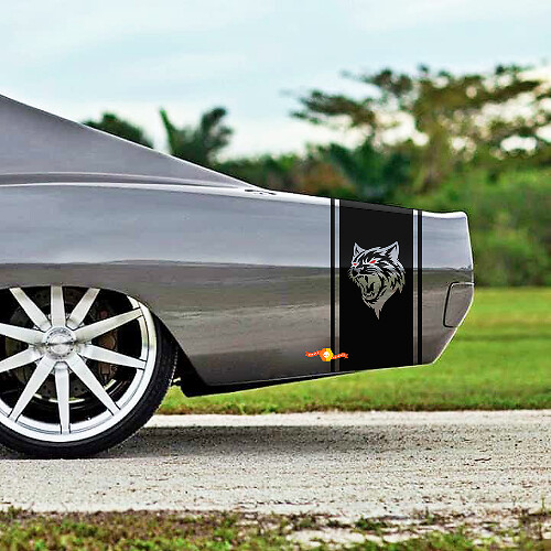 Wildcat Style Strepen Bedside Vinyl Decal Kit voor Dodge Charger 1968-70