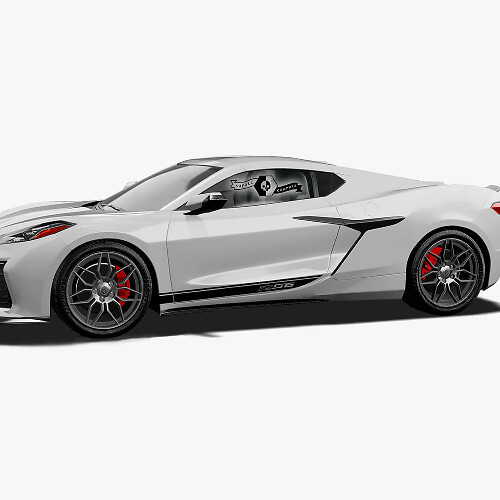 2x Chevrolet Corvette Zijdeuren Logo Z06 Vinyl Sticker Decal
