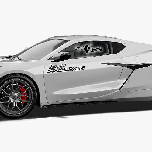 2x Chevrolet Corvette Racing Z06 Zijdeuren Logo Scha
