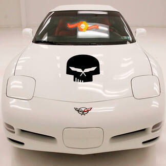 Chevy Chevrolet Corvette C5 Jake Racing Punisher Hood Vinyloverdrukplaatjesticker
