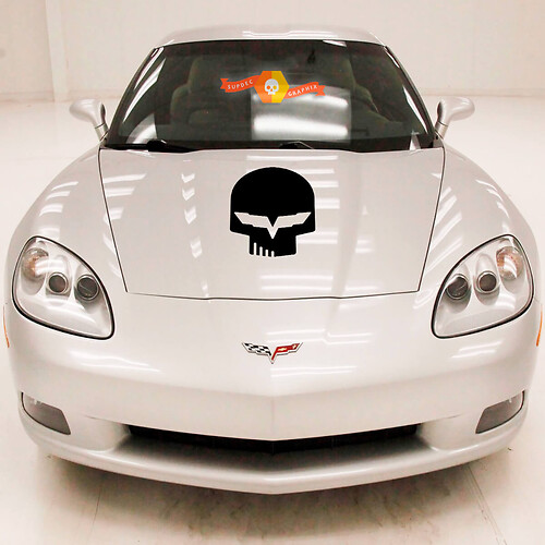 Chevy Chevrolet Corvette C6 Jake Racing Punisher Hood Vinyloverdrukplaatjesticker
