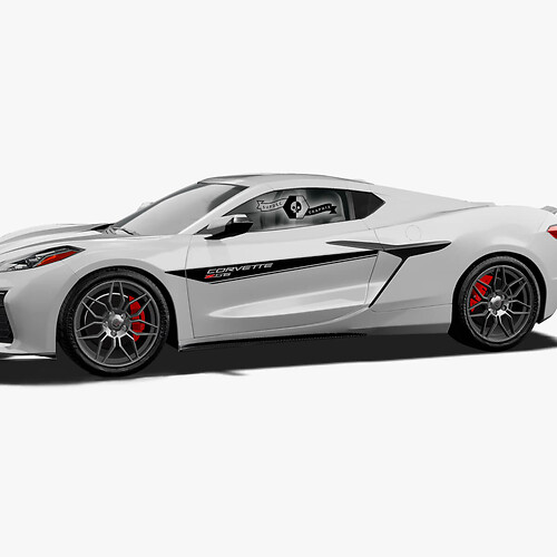 2x Chevrolet Corvette Z06 Zij deuren strepen 2 kleuren Trim Vinyl Decal Sticker