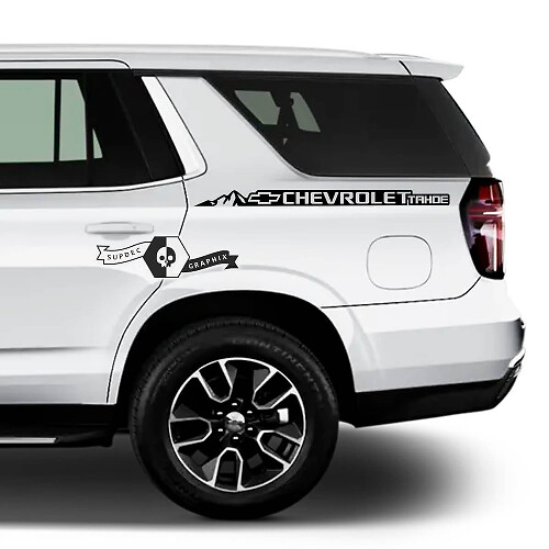 2X 2020 2021 2022 2023 + Grafische Chevrolet Tahoe Strepen Bergen Vinylstickers
