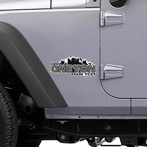ONE TON zij vinylsticker voor Jeep Wrangler Rubicon