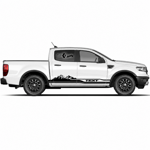 Aangepast tekst berg bos logo zijkant streep grafische set paar voor musclecar Ranger power truck