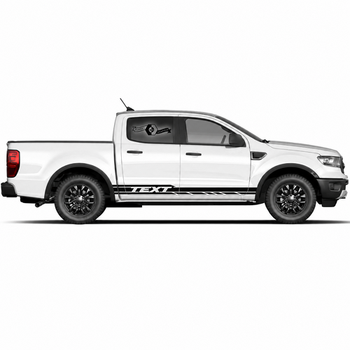 Set van Musclecar Ranger power truck zijdeurlijnen graphics logo streep sticker decal

