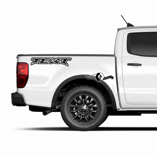 Aangepaste tekstomtrek trim logo zijbuitenbedgraphics decal set paar voor Musclecar Ranger power truck