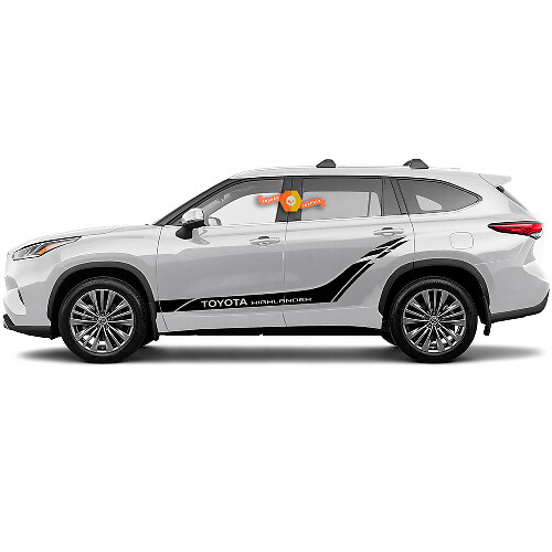 Set Toyota 2020 Highlander Deuren Bedekking Decal Grafische Sticker Zijstreep Kit
