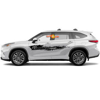 Paar Toyota 2020 Highlander Doors Wrap Destroyed Decal Graphic Sticker Side Stripe Kit
