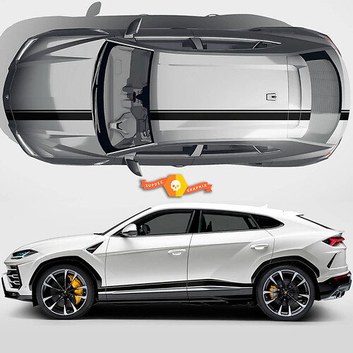 Paar Lamborghini Urus 2021 2022 2023 Zij deuren Hood Daklijnen Strepen Vinyl Decal Sticker Graphics