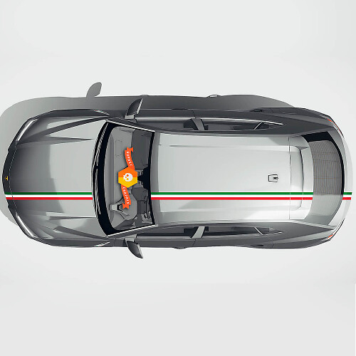Italiaanse vlag motorkap dakstrip vinyl decal kit voor Lamborghini Urus 2021-2023